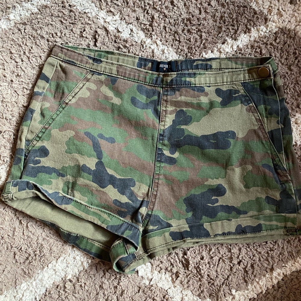 forever 21 camo jean shorts